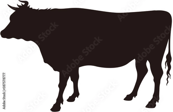 Obraz 和牛　横向き　シルエット