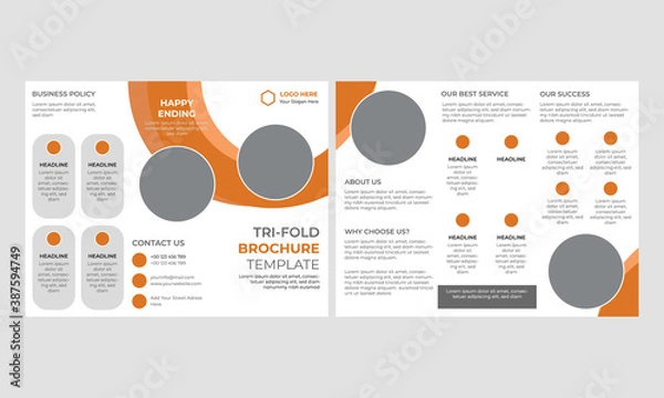 Obraz Trifold Brochure Design Template 