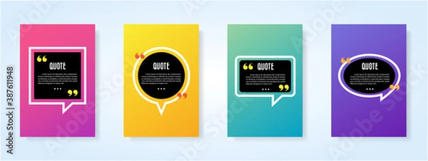 Fototapeta Quote speech bubble blank templates set.