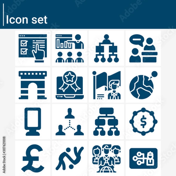 Obraz Simple set of superior related filled icons.