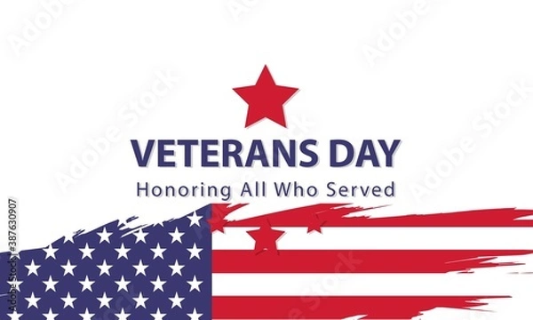 Obraz Veterans Day, Memorial Day, Patriot Vector for Banner, Brochure, Print Ad, Sticker