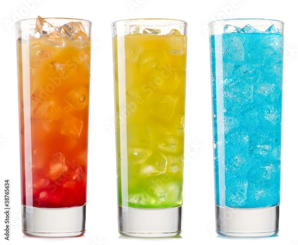 Obraz set with different cocktails on white background