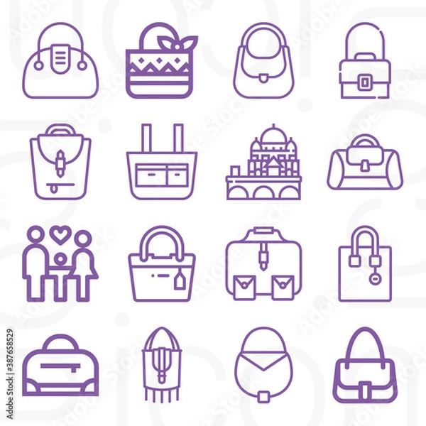 Obraz 16 pack of little girl  lineal web icons set