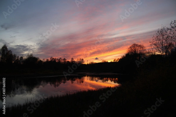 Obraz sunset over the river