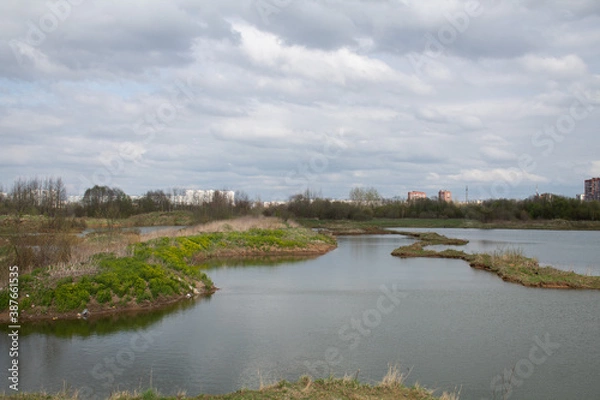 Obraz landscape with river and sky