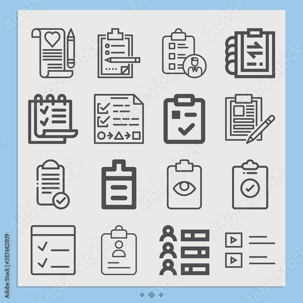 Fototapeta Simple set of incomplete related lineal icons.