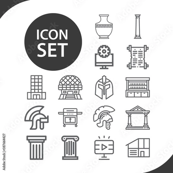 Fototapeta Simple set of proportional font related lineal icons.