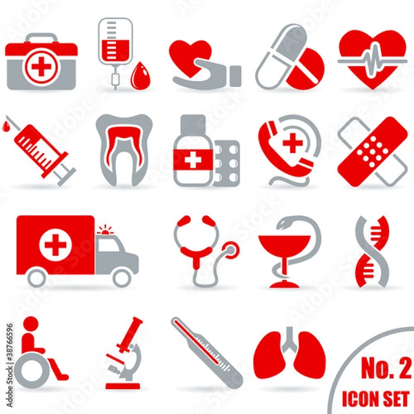 Obraz Medycyna - zestaw ikon
