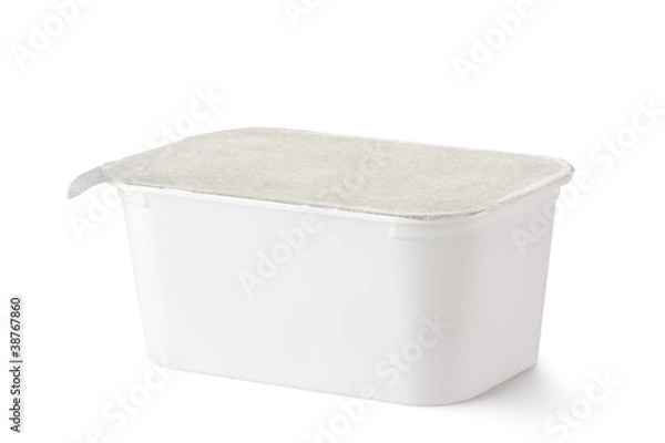 Fototapeta Plastic rectangular container with foil lid