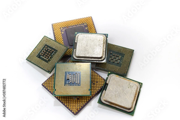 Fototapeta computer cpu on white background
