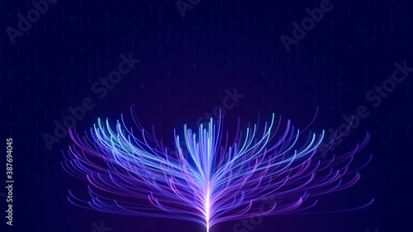 Fototapeta Data tree network line connection node structure concept with copy space, digital information technology background