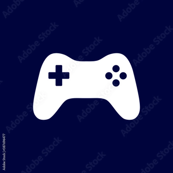 Obraz Game controller icon isolate on blue background.