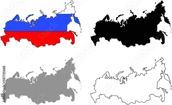 Obraz russia map and flag