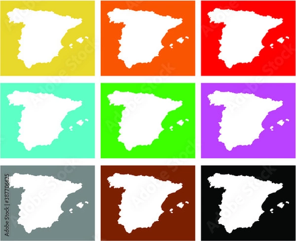 Obraz set of spain maps