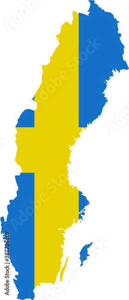 Obraz sweden map with flag