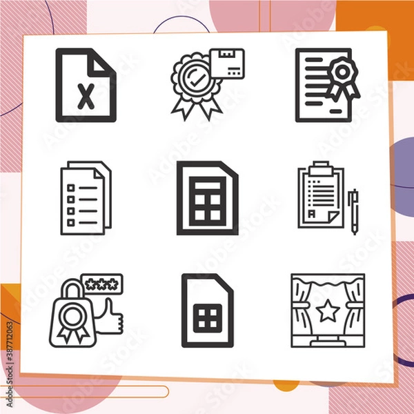Fototapeta Simple set of 9 icons related to awards