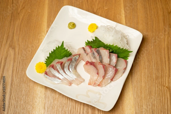 Obraz シマアジの刺身