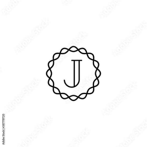 Fototapeta initial j circle vintage logo design vector eps