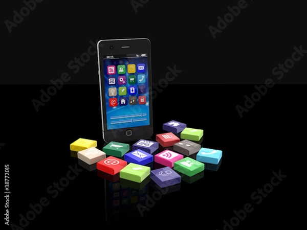 Obraz Smartphone with application icons