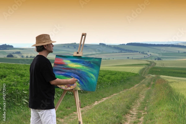 Obraz Maler mit Feldstaffelei