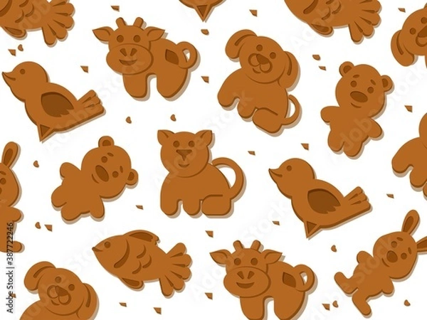 Fototapeta Biscuit. Figures of animals. Texture.