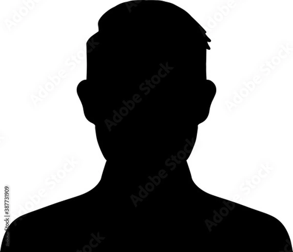 Obraz Hand drawn, modern, man avatar profile icon (or portrait icon). User flat avatar icon, sign, profile male symbol