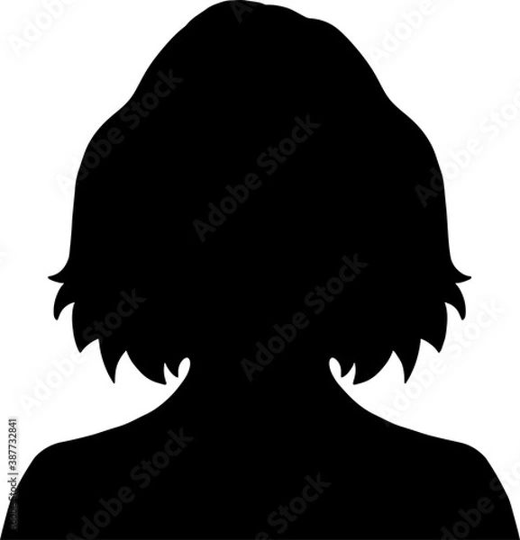 Obraz Hand drawn, modern, woman avatar profile icon (or portrait icon). User flat avatar icon, sign, profile female symbol