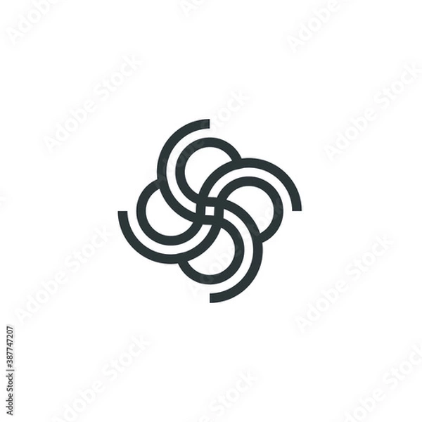 Obraz Vortex Circle logo abstract circle shape - spiral motion twirl twist curve rotation spin whirlpool radial warp geometric shape for businesses - spinning circle