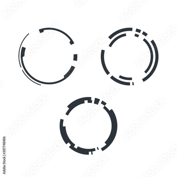 Fototapeta Tech Ring Logo - circular vortex sphere rounded technology abstract form future sci fi modern network engineering business data system