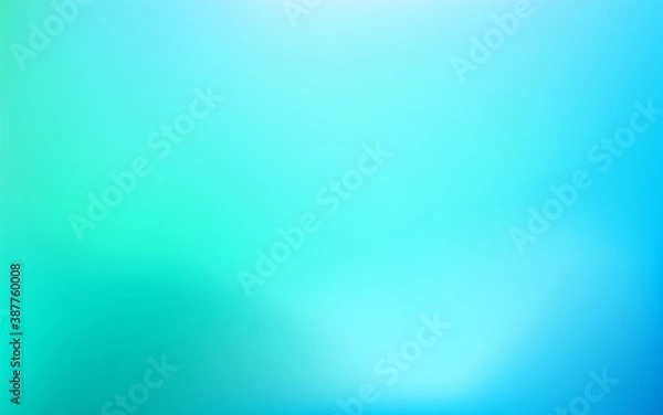 Obraz Abstract teal blue background. Blurred gradient turquoise backdrop. Vector illustration for your graphic design, banner, water or aqua poster, website
