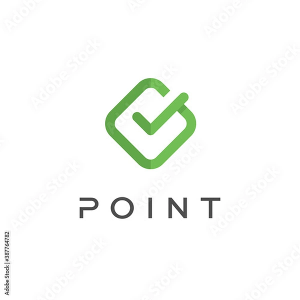 Fototapeta Check mark logo design vector - yes correct vote approved right box choose accept positive done confirm agreement voting check success agree exam verify