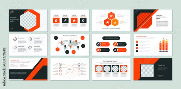 Obraz Business presentation slides with infographic elements