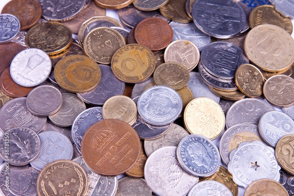 Fototapeta assorted set of coins