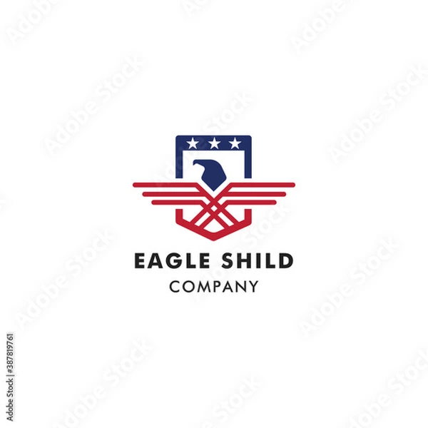 Obraz Eagle Shield American flag Logo Template Design