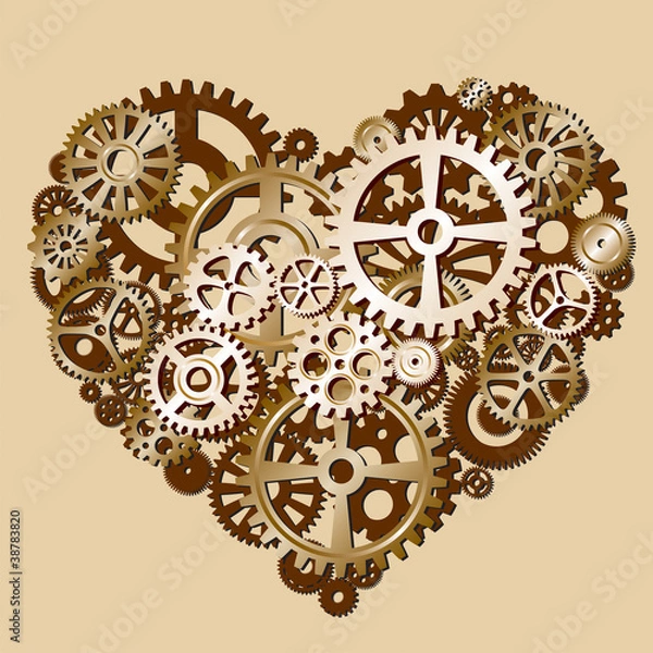 Obraz Clockwork heart-shaped sprockets
