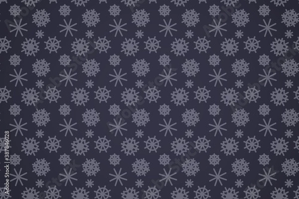 Obraz New Year's pattern. Snowflakes on a blue background.