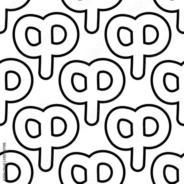 Fototapeta Outline seamless pattern with the letter of the Russian alphabet on a white background. Cute font in flat style. Abstract letter print.
Stock vector illustration for design, decor, fabric, wallpaper