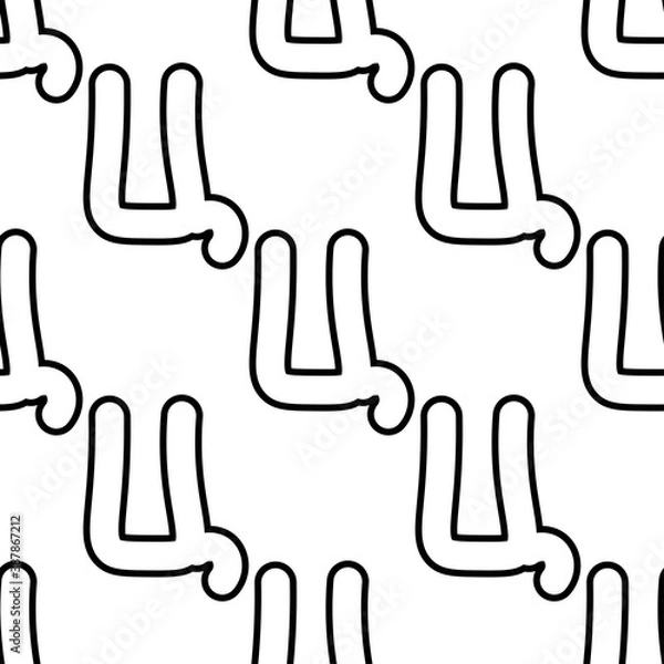 Fototapeta Outline seamless pattern with the letter of the Russian alphabet on a white background. Cute font in flat style. Abstract letter print.
Stock vector illustration for design, decor, fabric, wallpaper