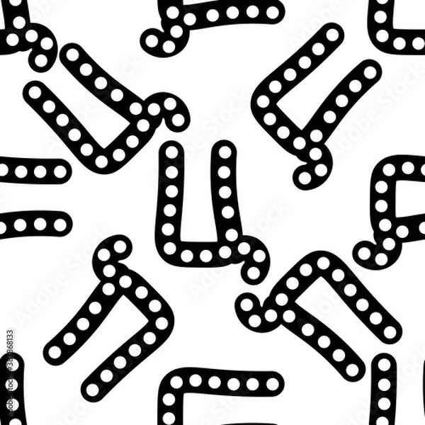Fototapeta Outline seamless pattern with polka-dot russian alphabet letter on white background. Cute black and white font in flat style. Geometric letter print.
Stock vector illustration for design, decor