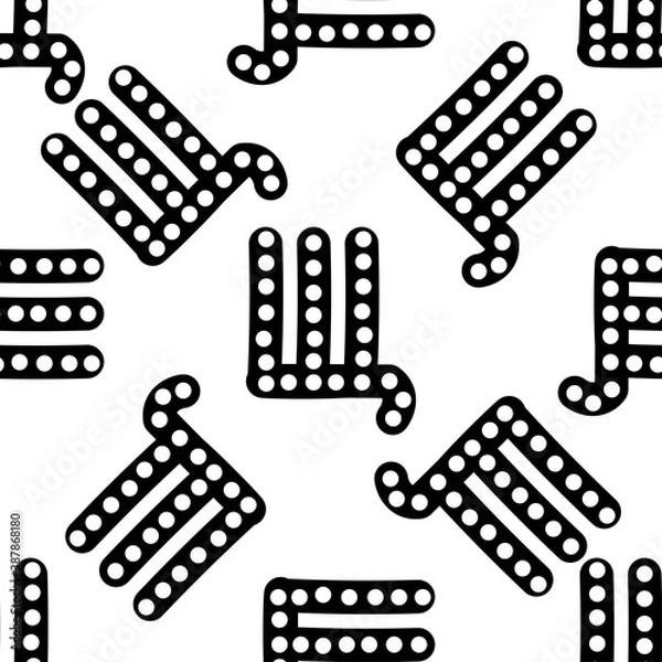 Fototapeta Outline seamless pattern with polka-dot russian alphabet letter on white background. Cute black and white font in flat style. Geometric letter print.
Stock vector illustration for design, decor