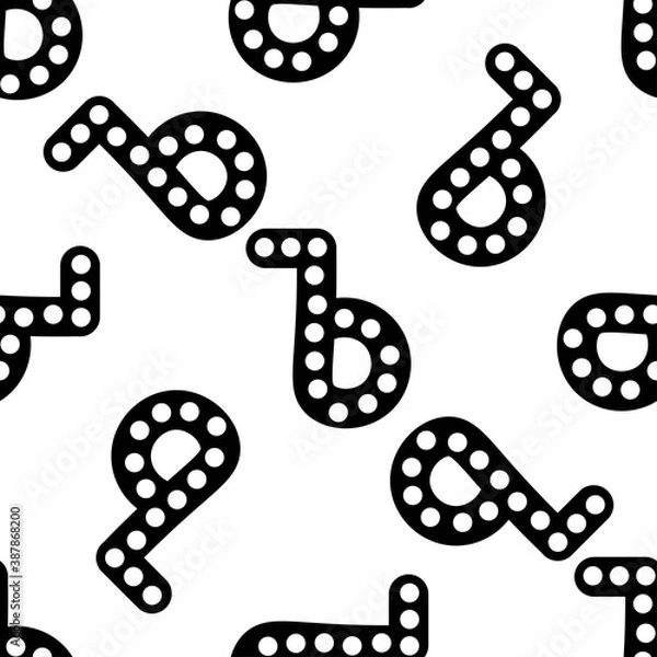 Fototapeta Outline seamless pattern with polka-dot russian alphabet letter on white background. Cute black and white font in flat style. Geometric letter print.
Stock vector illustration for design, decor