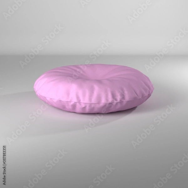 Fototapeta Renderizado de almohadón 3d de color rosado