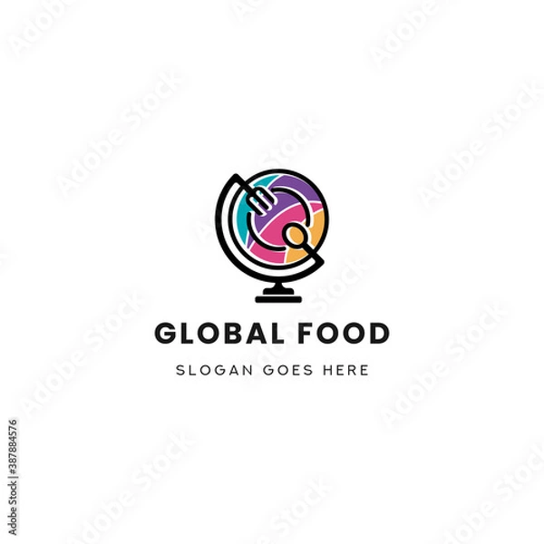 Obraz Global Food Colorfull Logo Vector Icon Template