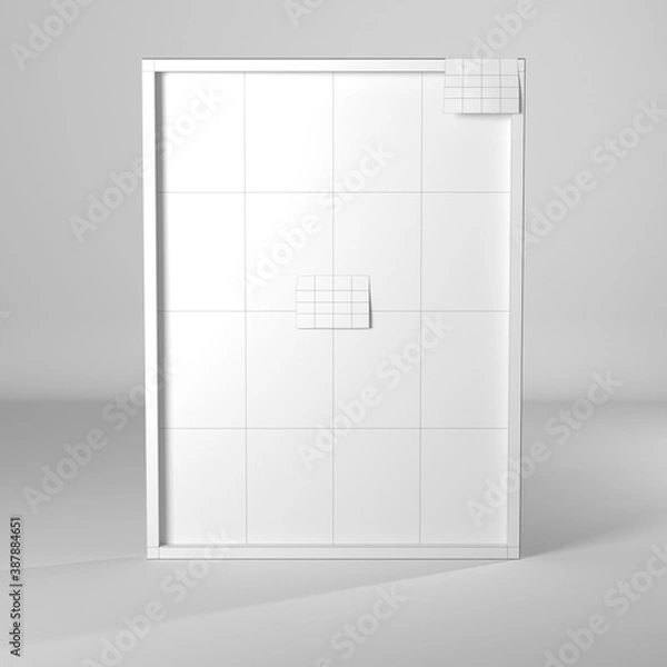 Fototapeta Ilustración 3d de cuadro de arte estilo wireframe/estructura alambrica