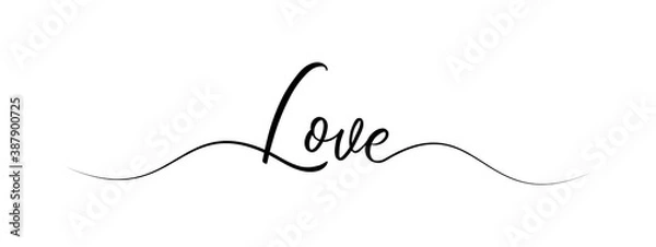 Obraz letter love script calligraphy banner black color