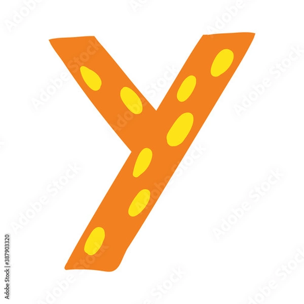 Obraz Orange vector bright Letter isolated Capital Y 
