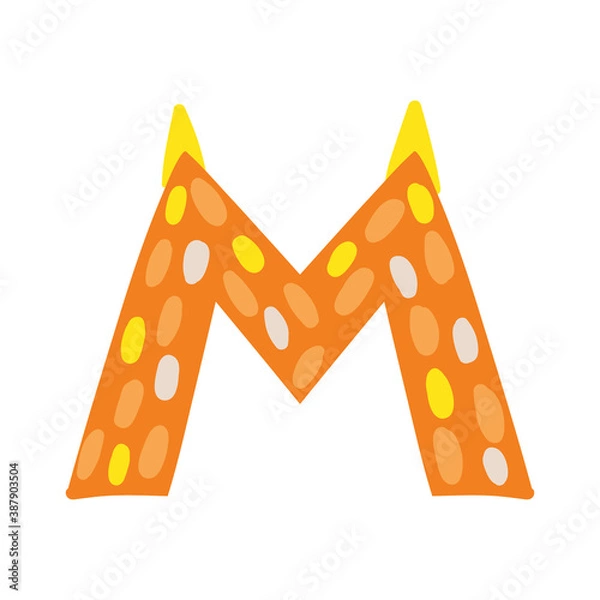 Obraz Orange vector bright Letter isolated Capital M