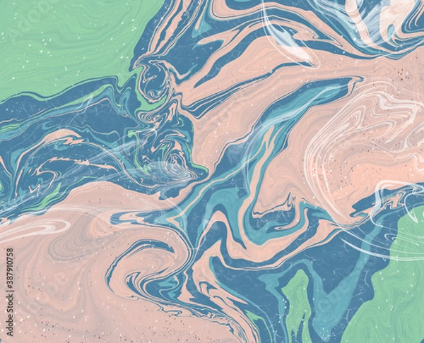 Fototapeta Ocean Mable Abstract Painting Liquid marbling paint background. Fluid painting, abstract texture. Colorful mix of acrylic vibrant colors. Great for printing, background, wallpaper, etc.