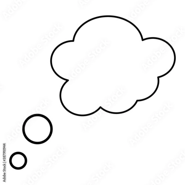 Obraz Think speech bubble blank icon vector
