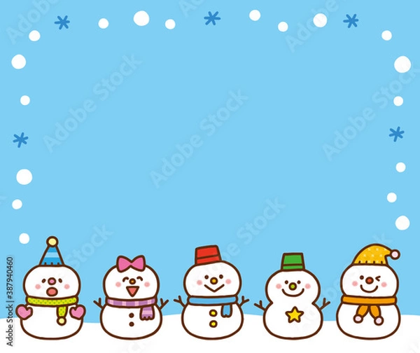 Fototapeta 雪だるまのフレーム